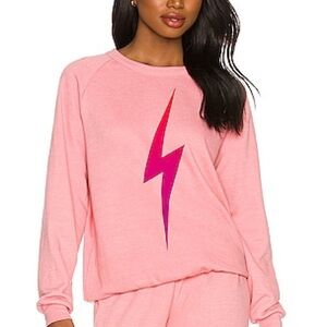 Aviator Nation Pink Lightning Bolt Sweatshirt
